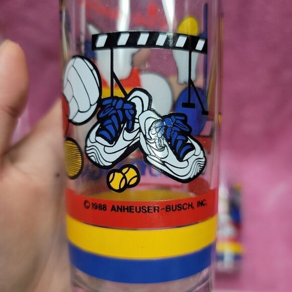 Vintage 1988 Spuds Makenzie Bud Light glass set (3) Anheuser-Busch collectible - Picture 9 of 10